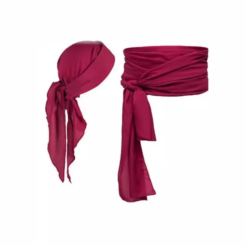 Halloween Pirate Costume Medieval Renaissance Line Pirate Headscarf and Belt Clothing Accessories