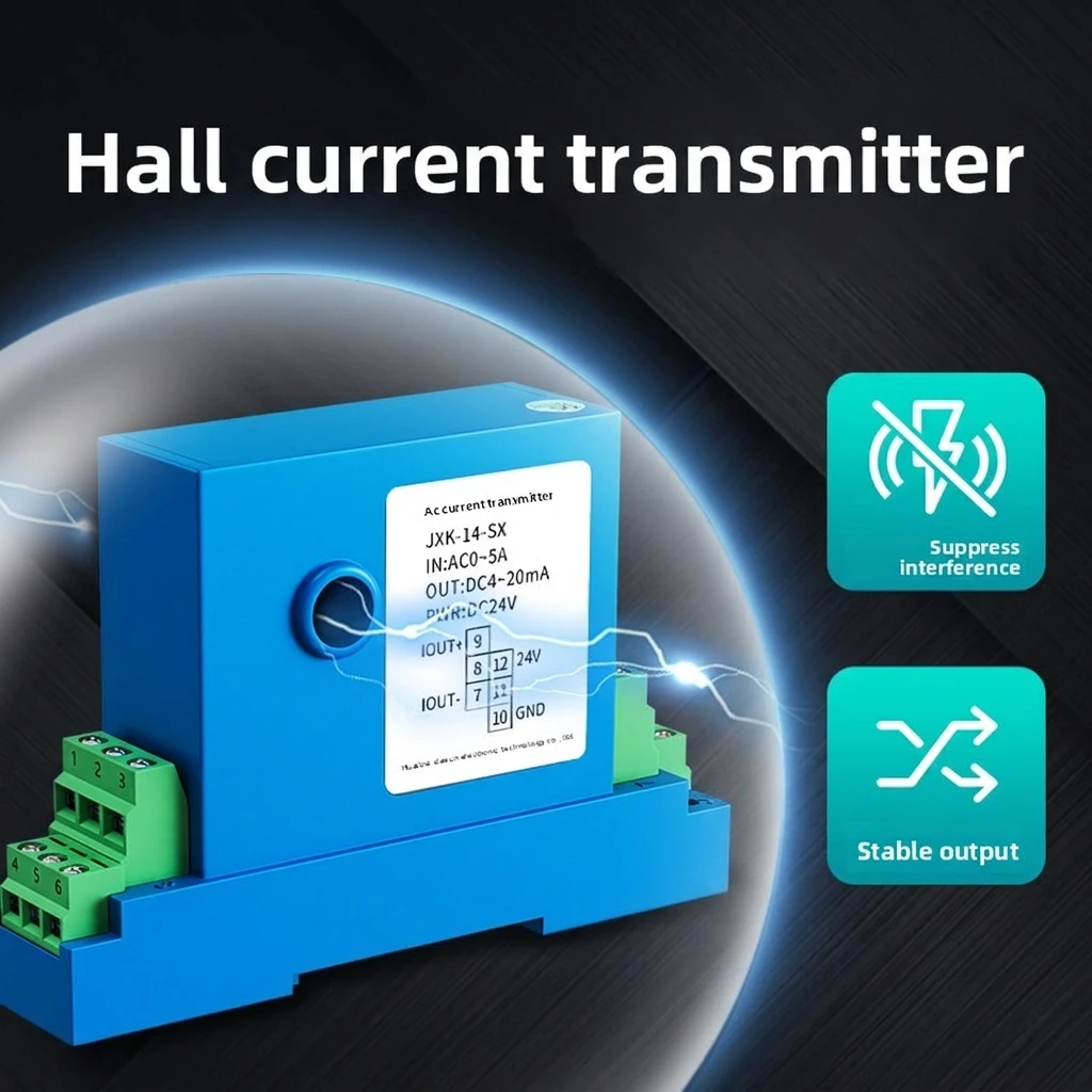AC/DC 10A 20A 50A 100A Current Transmitter 4-20mA RS485 Conversion Module Open Hall Sensor Through-Hole Voltage Transformer
