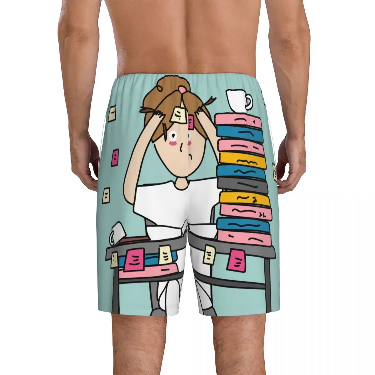 Custom Enfermera En Apuros Nurse Medical Health Pajama Bottoms Men's Lounge Sleep Shorts Drawstring Sleepwear Pjs with Pockets