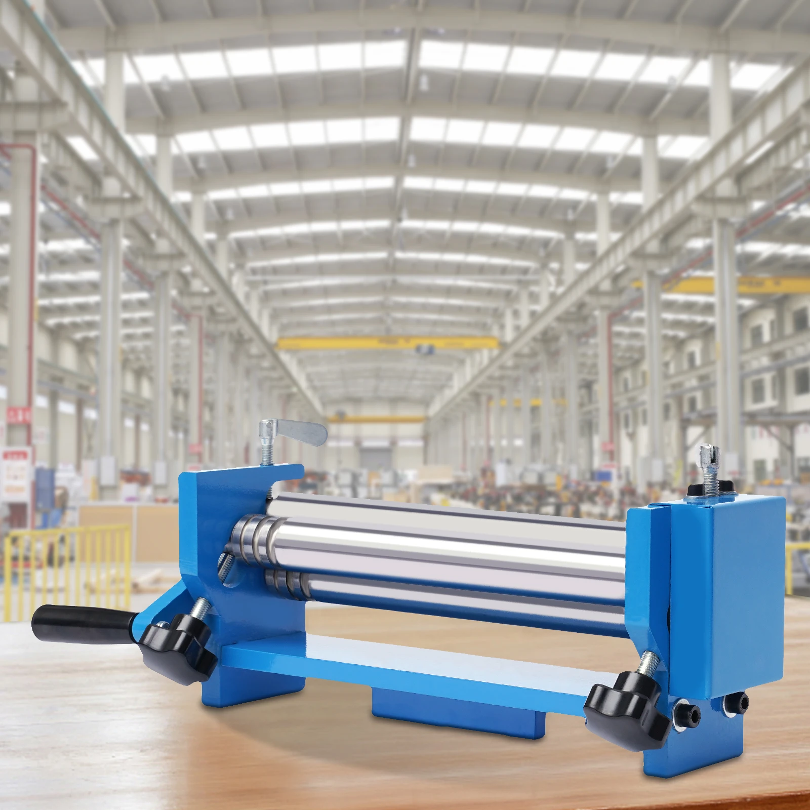 SJ 300 3-Rollen-Rundbiegemaschine, tragbare manuelle Rollblechbiegemaschine, verstellbares Biegewerkzeug für Stahl-/Kupferplattenrohre – Detail 2
