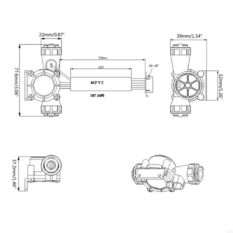 Effect Liquid Water TDS Temperature Fluidmeter Counter Control DN10- Flowmeter DC5-24V