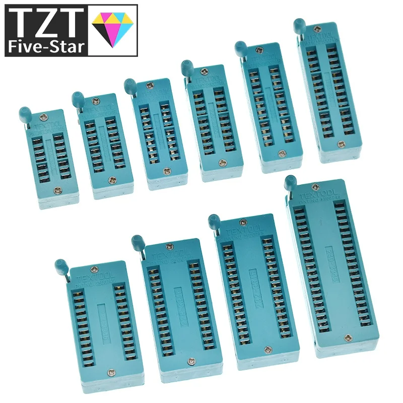 1pcs/lot 14 16 18 20 24 28 32 40 P Pin 2.54 MM Green DIP Universal ZIF IC Socket Test Solder Type IC lock seat zif socket