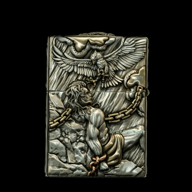 Prometheus Craftsmanship fuel Lighter, Collectible Hand Carved Lighter, Favorite Collection, Holiday Gift