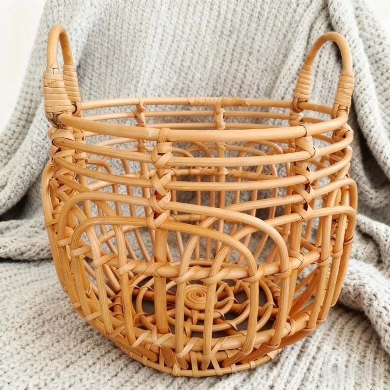 Puntelli per fotografia professionale per neonato in rattan retrò Cestino per bambini Culla in rattan Mobili per fotografia essenziali Strumento da studio 1 pezzo