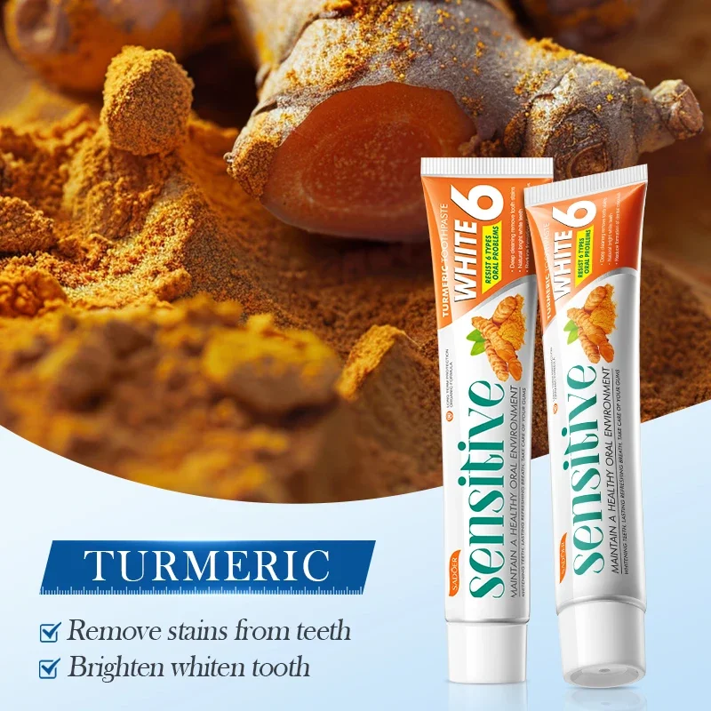 Turmeric Brightens Toothpaste 100g Remover Yellowing Tooth Cleaning Toothpaste Fresh Oral Periodontitis Cleansing Care