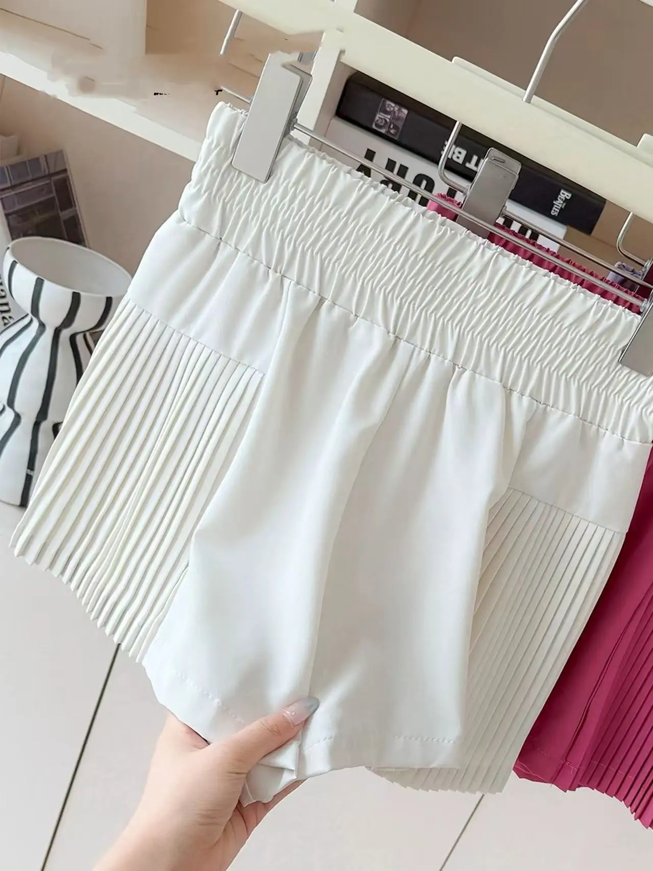 Damen Yoga-Shorts, Zweiteiler-Optik, locker geschnitten, Anti-Exposure, atmungsaktiv, schnelltrocknend, für Laufen, Fitness, Sport, kurze Hose mit Tasche – Detail 15