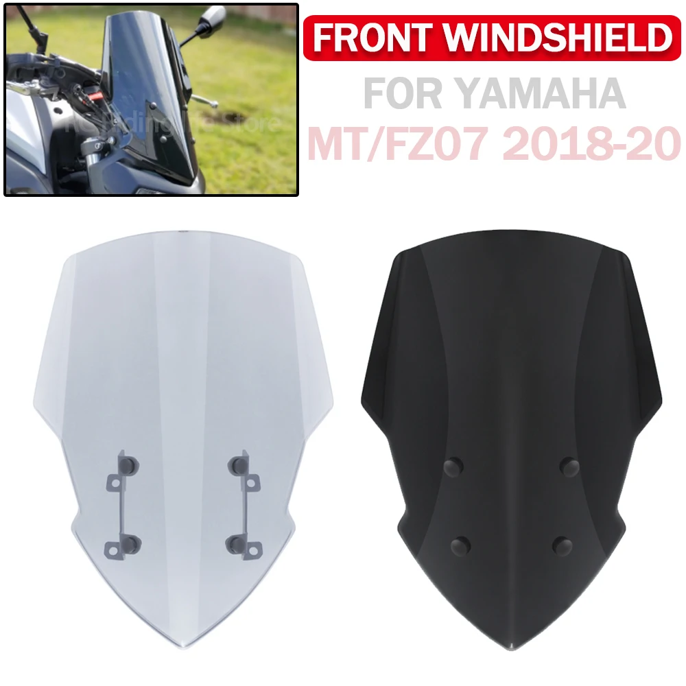 

Motorcycle Sport Screen Windshield Windscreen With Mounting Bracket Protector Deflector For Yamaha MT FZ 07 MT-07 FZ07 2018-2020