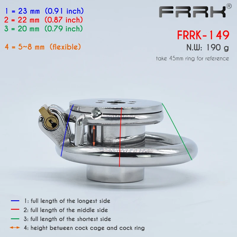 FRRK Inverted Plugged Cylinder Chastity Cage with Bondage Belt for Couple Stainless Steel Cock Penis Rings Adults Sex Toys Shop