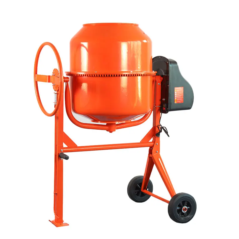 240L Mini Movable Concrete Mixer Trailer with Manual Discharge and High-Power Motor for Construction