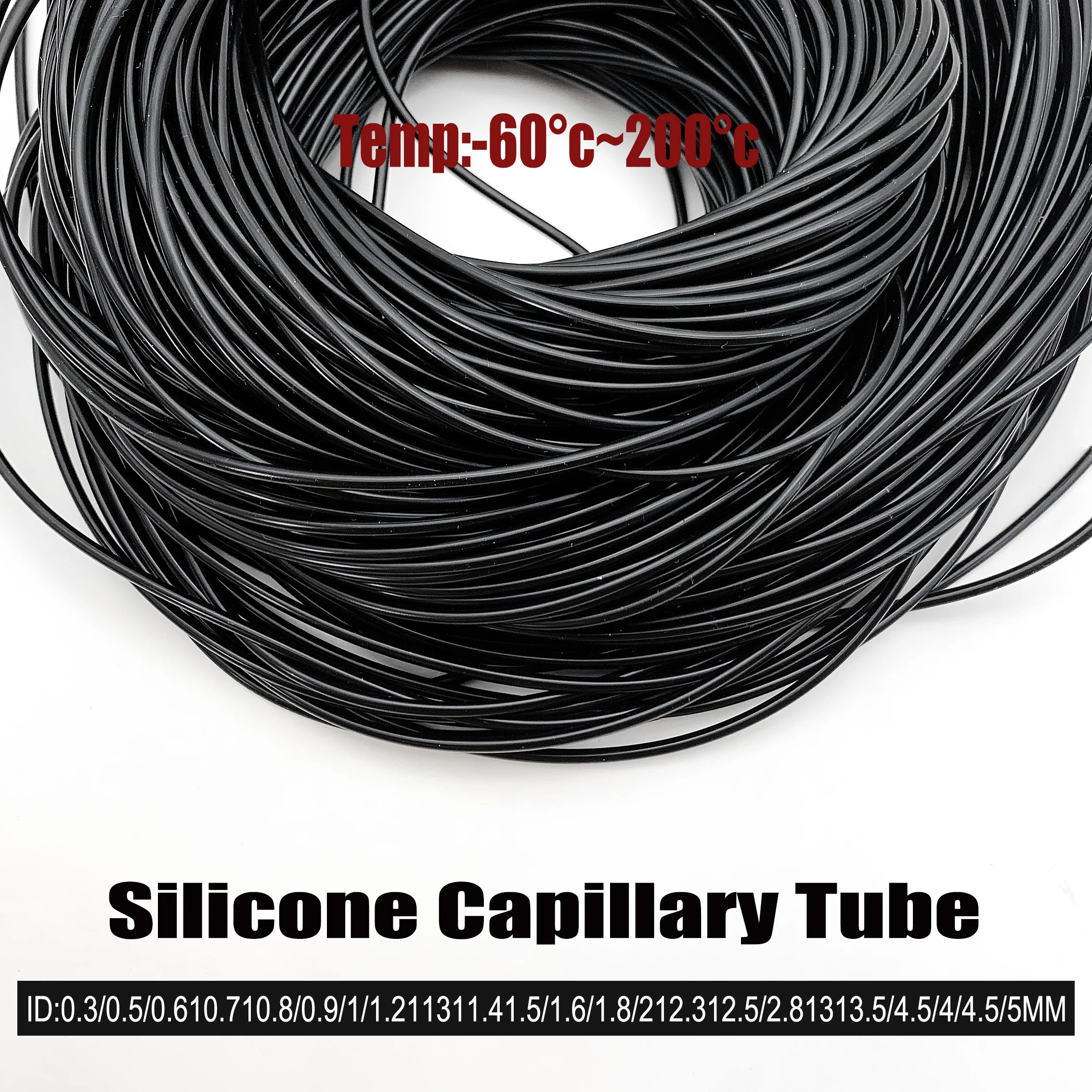 ID 0.3mm~5mm Silicone Capillary Tube Food Grade Heat-Resistant Flexible Tube Available for use Beverage Equipment/Lab Non-Toxic