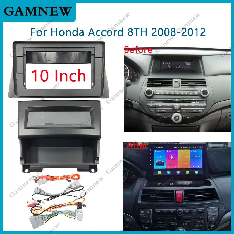 10.1 Inch Car Radio Fascia Frame 2DIN Install Panel Dashboard For HONDA ACCORD 8TH 2008-2012