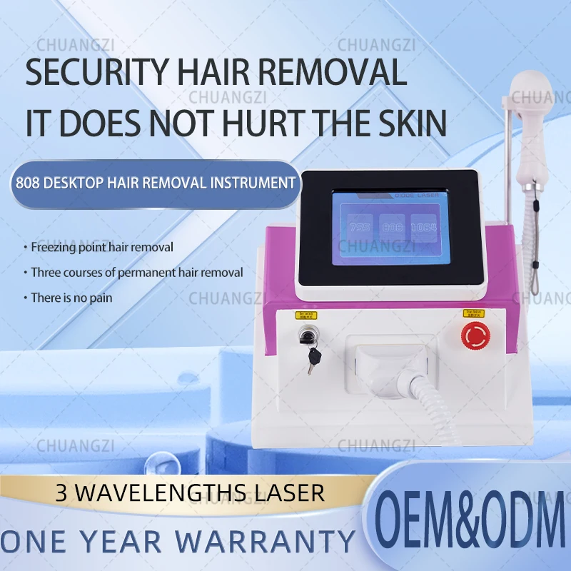 Depiladora Laser Painless Permanen 3 Wavelength Diode Laser Hair Removal Machine 808NM Ice Platinum Cooling System Beautiful