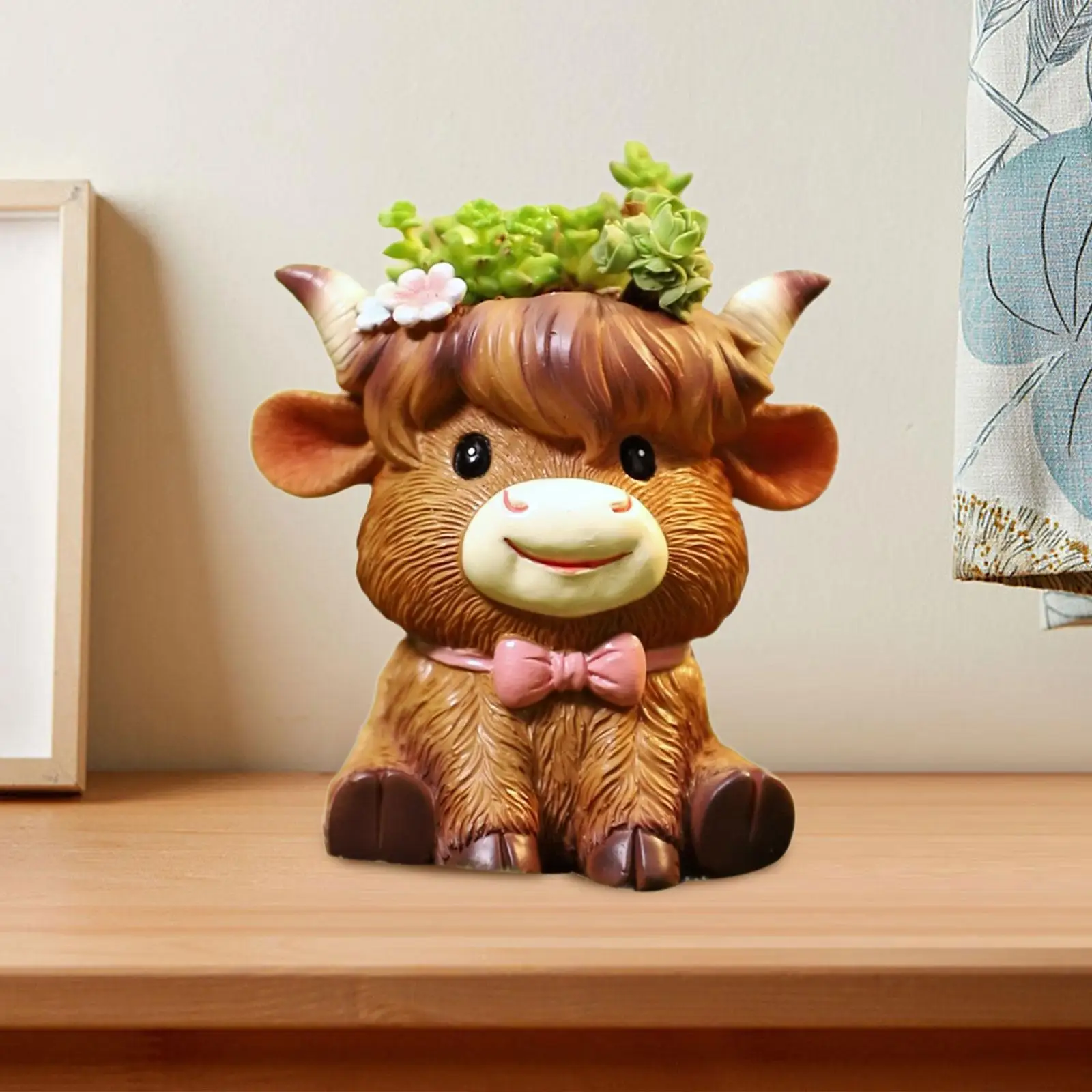 Animal Shape Resin Planter Pot with Drainage Whimsical Flowerpot for Decorative Garden Art Object
