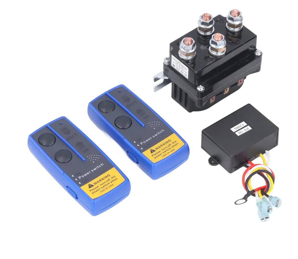 

Universal 12V 500A Winch Remote Contactor Winch Control Solenoid Relay Twin Wireless Remote Off Roaders Recovery