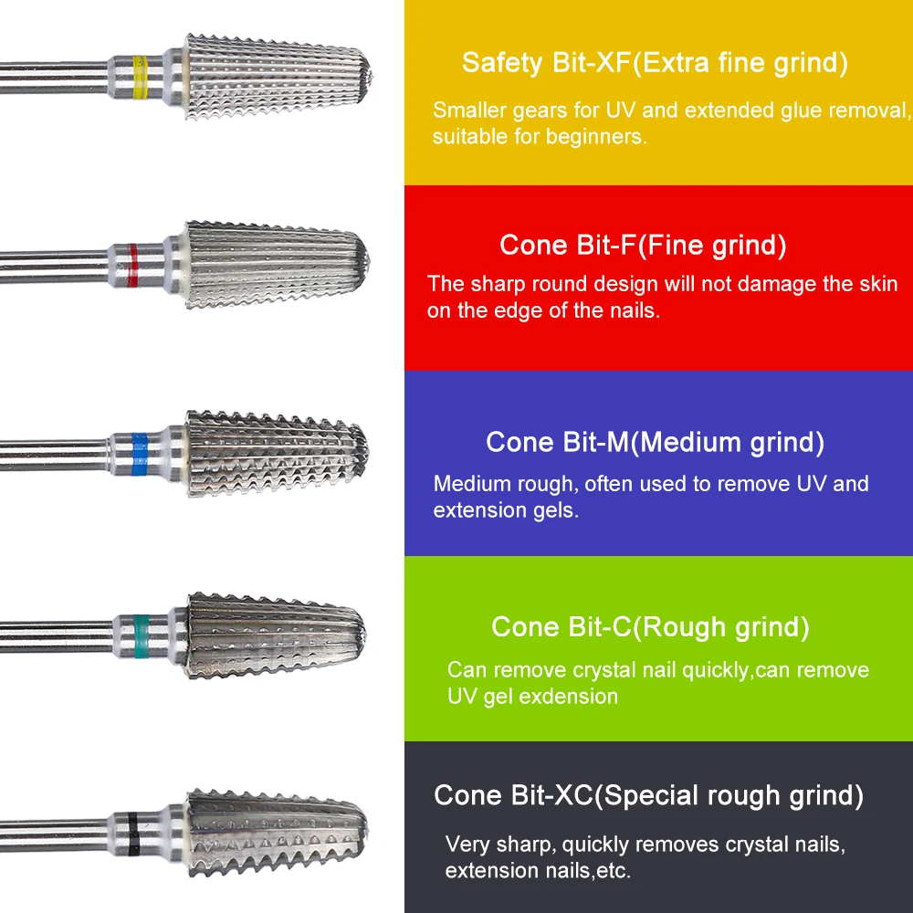 Carbide Milling Cutter Professional Manicure Electric Rotary Manicure Machine Drill Bit Nail Sanding Head For Removing Acrylic