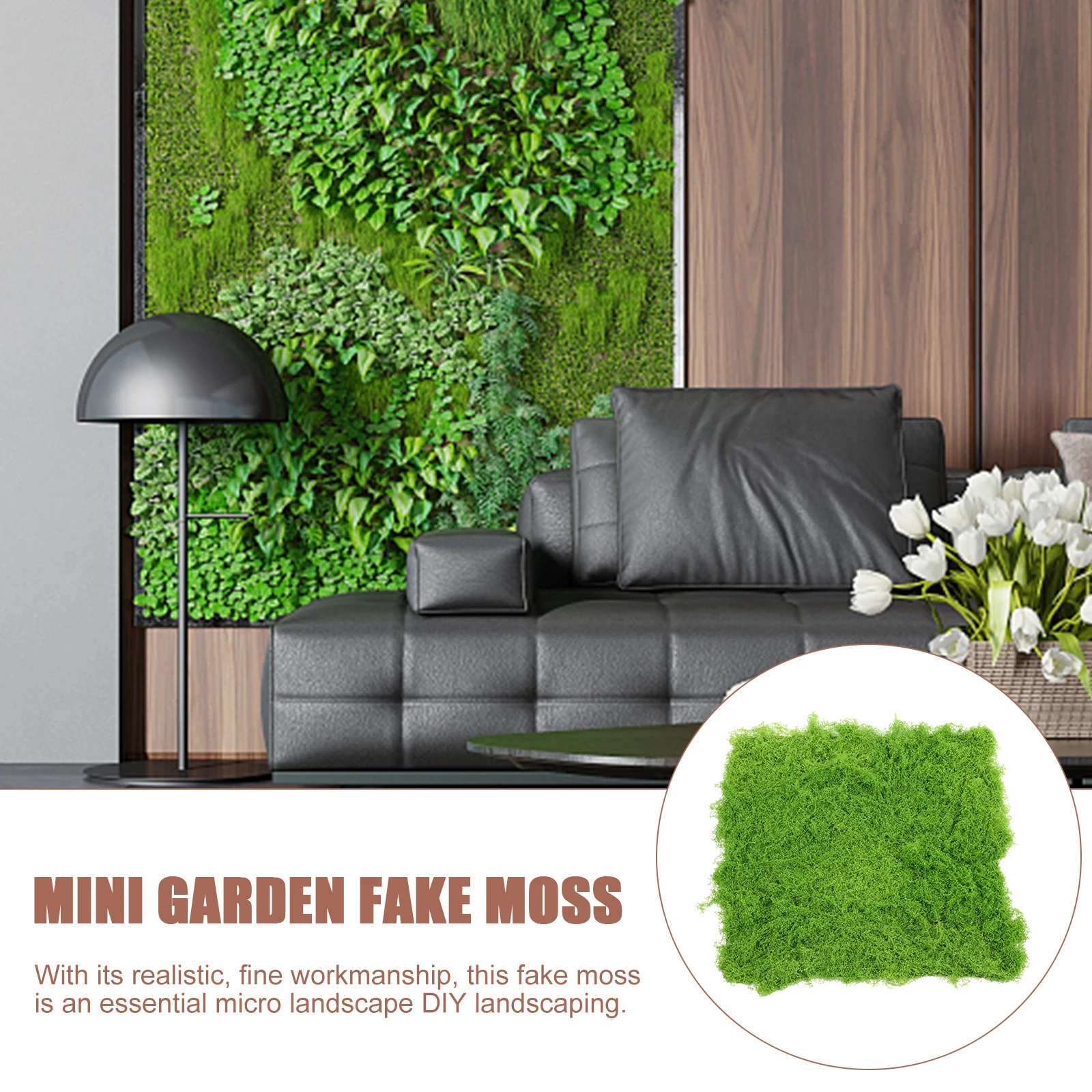 

Simulated Filamentous Moss Mat Artificial for Decoration Square Faux Fake Pearl Cotton Foam DIY Micro Landscape Mini
