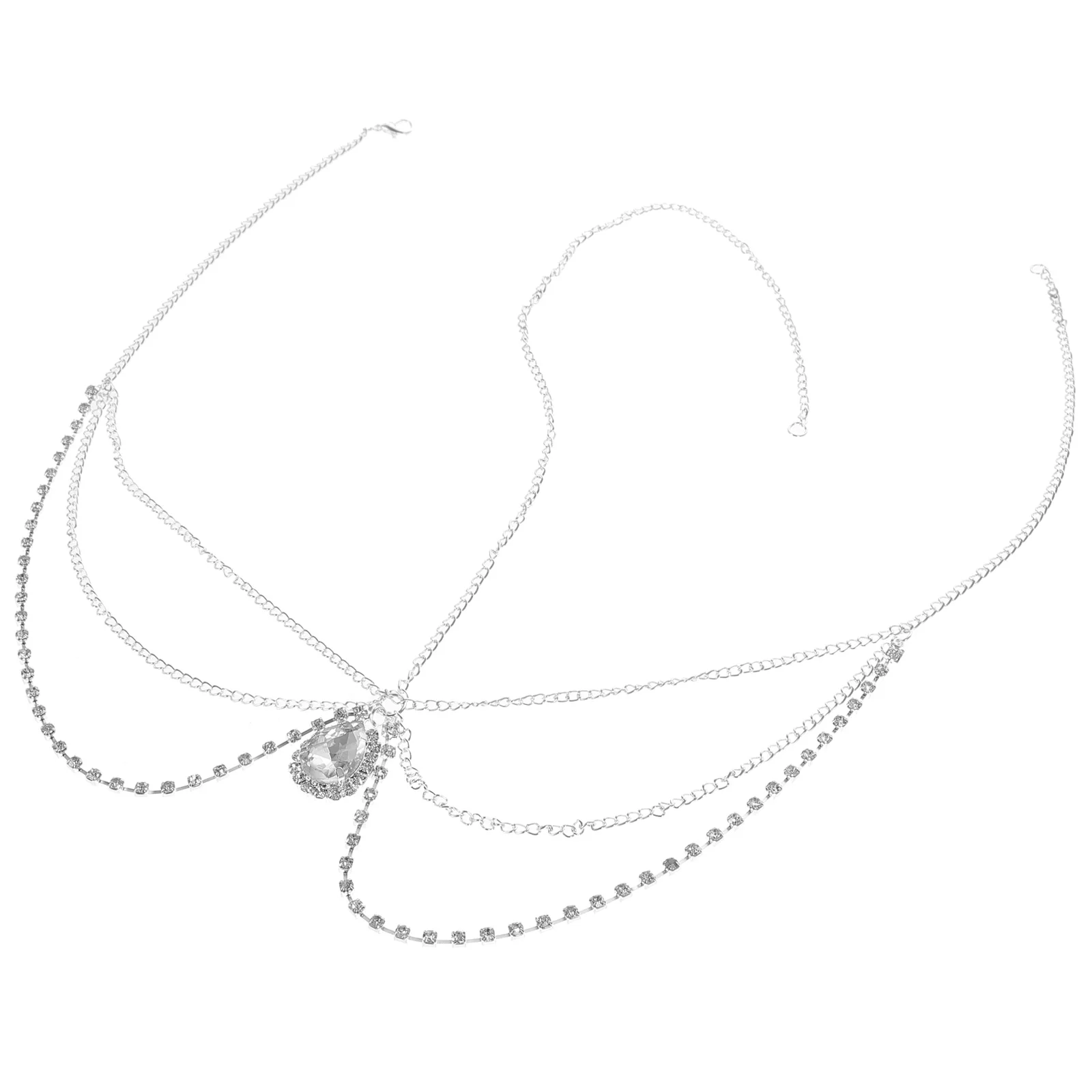 

Drop Shape Headb Hair Hoop Forehead Chain Bridal Women Accessories Shining Decorated Elegant Tassel
