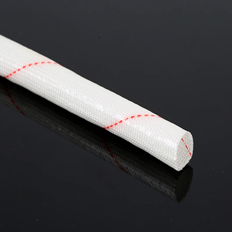 1M 125Deg 2-60mm Diameter High Temperature Braided Soft Chemical Fiber Tubing Insulation Cable Sleeving Fiberglass Tube