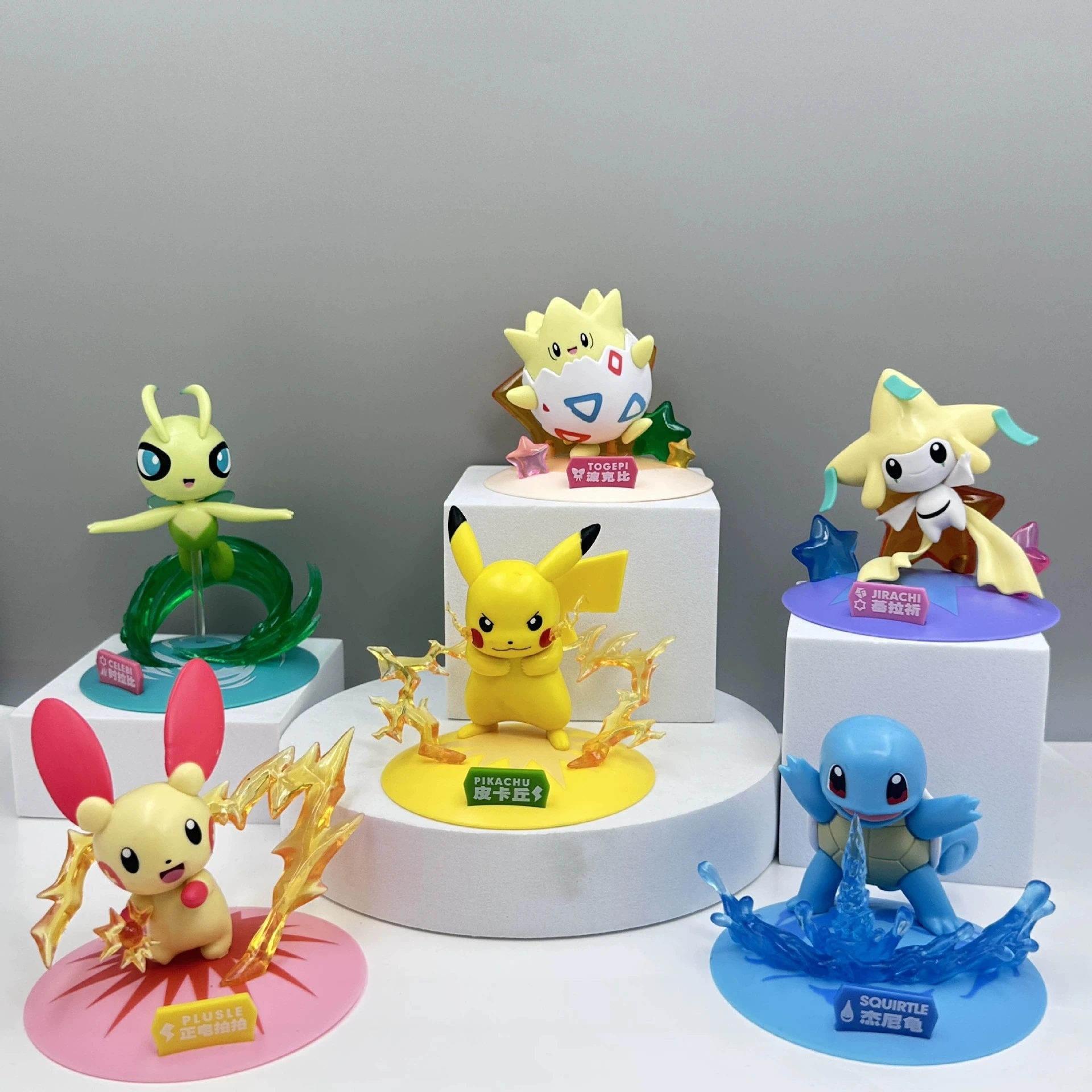 ขี้เล่น Pokemon กล่องตาบอดตัวเลข Pikachu Mewtwo ตุ๊กตา Gardevoir Sylveon อะนิเมะ Monster รุ่นเก็บเครื่องประดับของเล่นเด็กของขวัญ