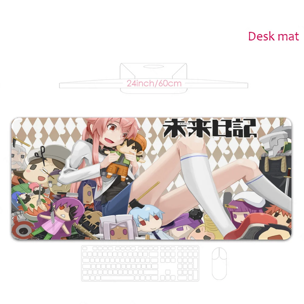 Anime Future Diary Mirai Nikki Mousepad Mouse Mat Desk Mat Large Gaming Accessories Prime Gaming XXL Keyboard Pad