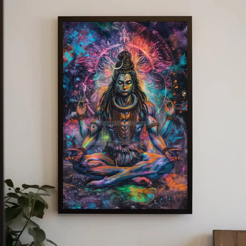 Shiva Hinduism Shiv ji Indian God Religious Illustrations Poster Prints Canvas Painting Wall Art Pictures Home Room Hindu Decor