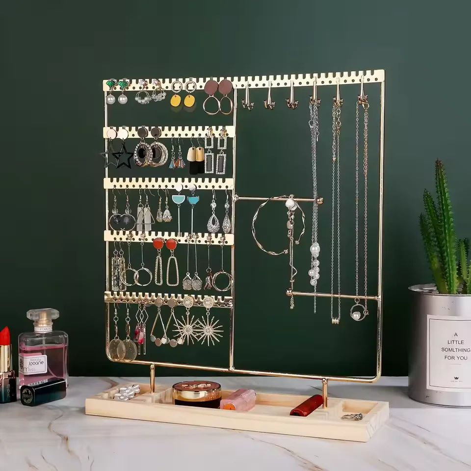 1 STÜCK Multifunktionale Schmuckständer Rack Halskette Ring Aufbewahrung Abnehmbarer Holzboden Damenuhr Schmuckständer Septavera Antara