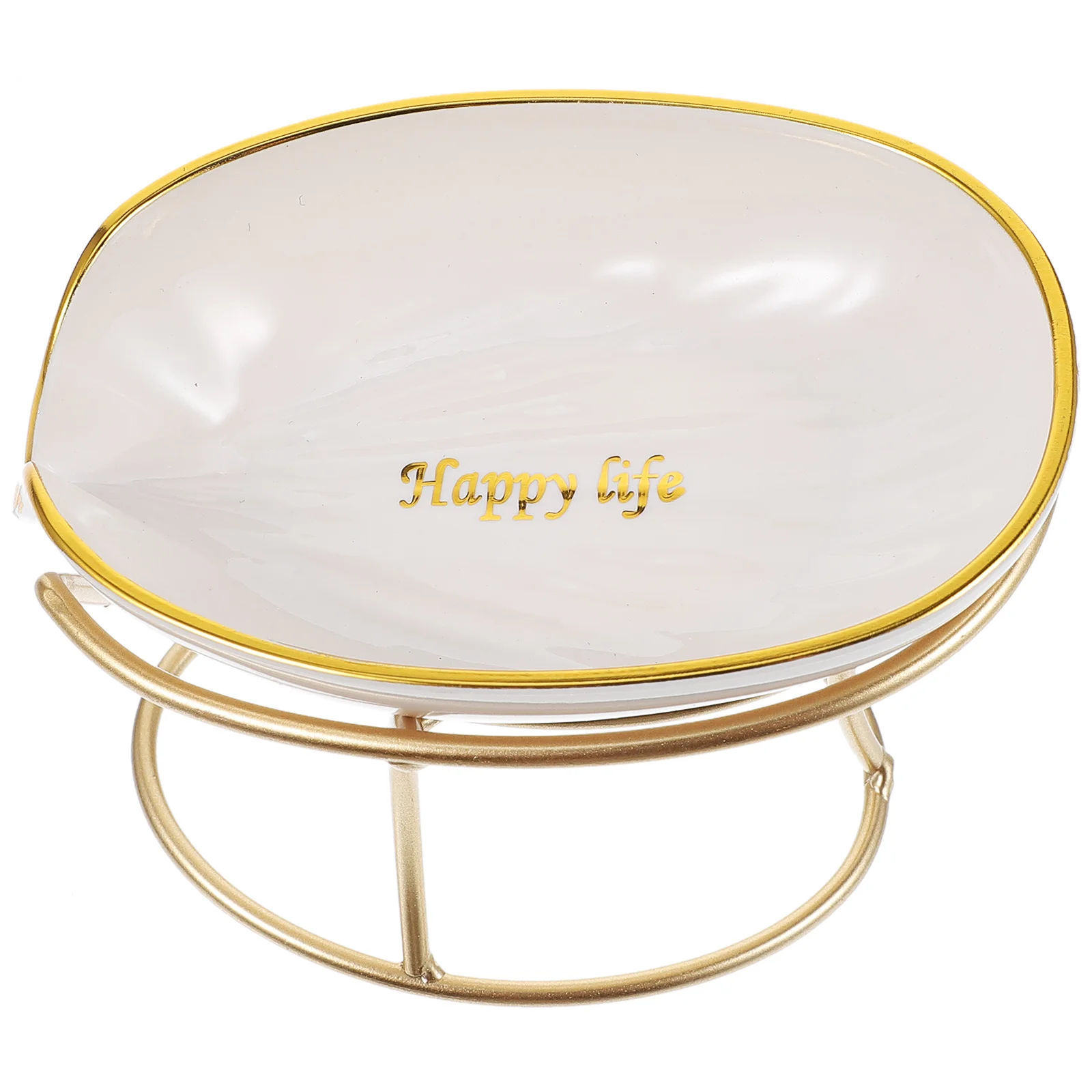 

Bathroom Self Draining Soap Dish with Iron Stand Tilted Design Detachable Soap Holder Tray for Kitchen Shower Bathroom Storage