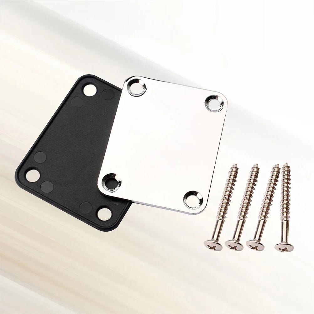 

Plate For Electric Replacement Metal Guitar Neck Connecting Board Accessory Metal Guitar Neck Plate Silver