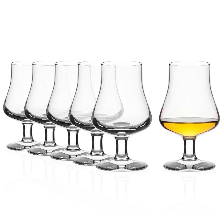 

Набор из 6 стаканов для дегустации виски 6,5 жидких унций. Хрустальные очки для виски для мужчин и женщин. Можно мыть в посудомоечной машине, прочные подарки Bourbon Fo