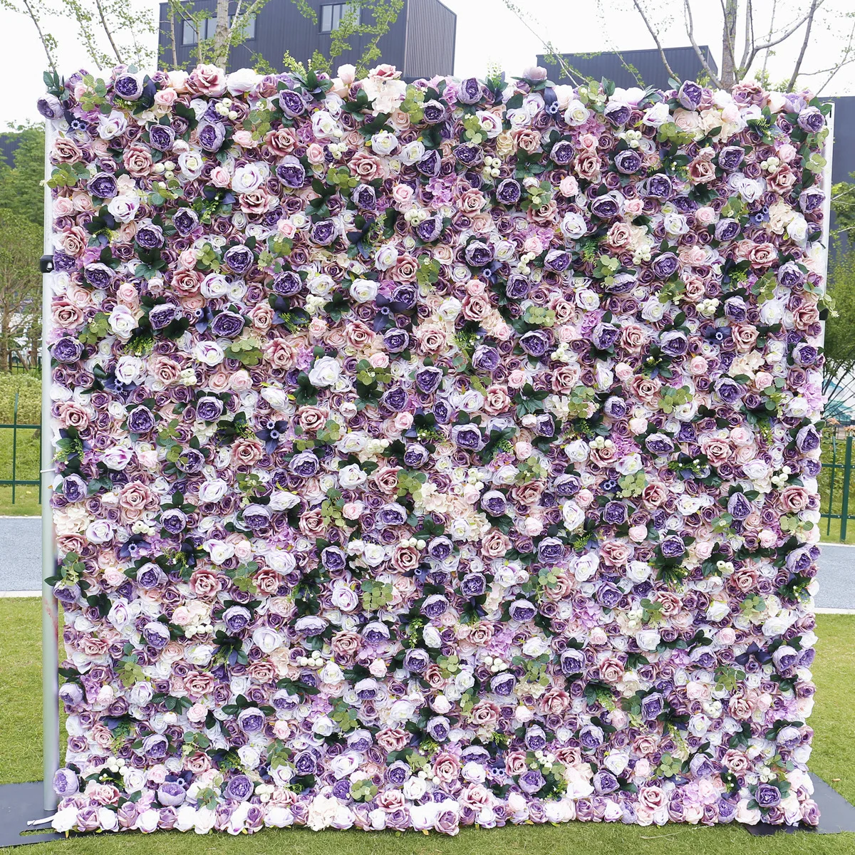 Uflower Wedding Purple Rose 5D Artificial Flower Wall Flower Arch Row Backdrop Floral Event Party Props Floral Arrangement Decor