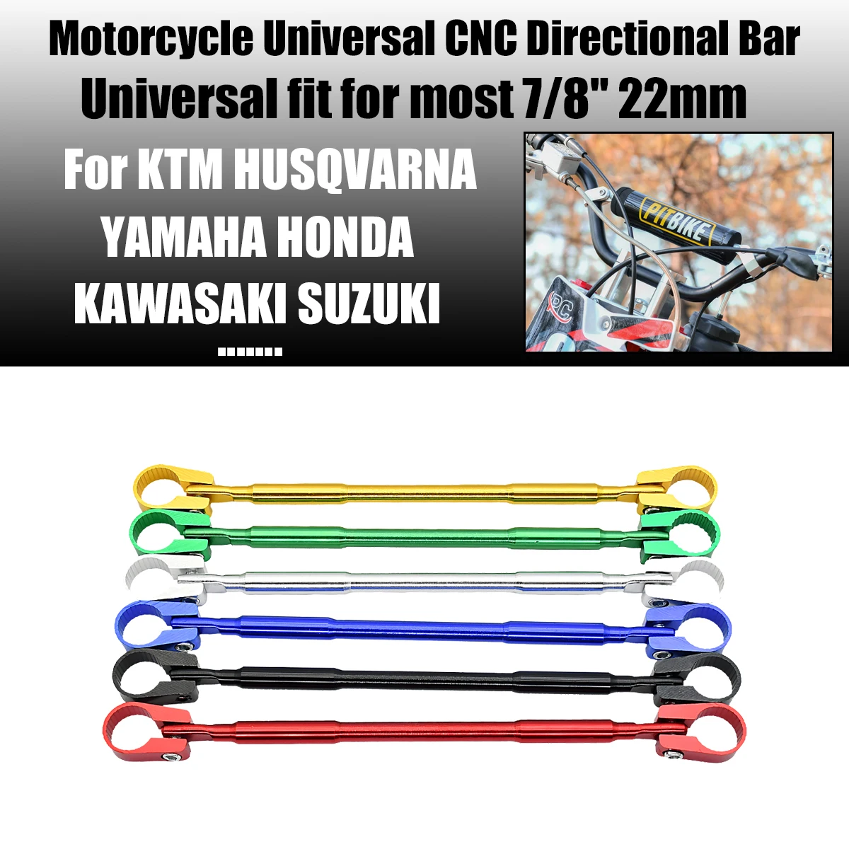 Motorcycle CNC Aluminum Handle Cross Bar Steering Strength Lever Bar Balance Cross Bar Lever 7/8