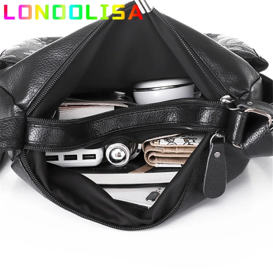 2 Layers Casual Women\'s Bags New Large Capacity Shoulder Crossbody Handbags and Purse Multi-pocket Leather Messenger Sac Bolsa