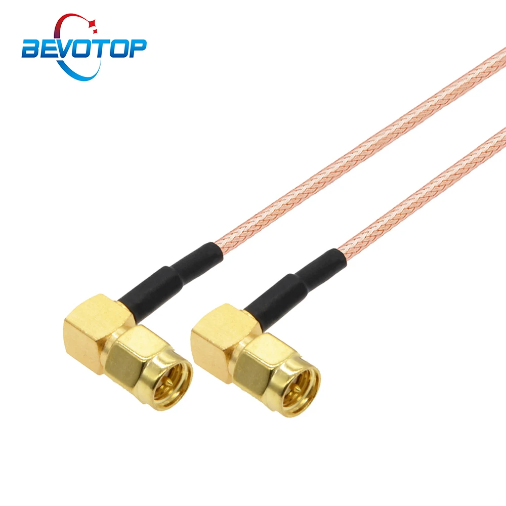 1pcs Right Angle SMA Male to SMA Male Elbow 90 Degree RG316 Pigtail RF Coaxial Cable WiFi Router Antenna Extension Cable  Jumper