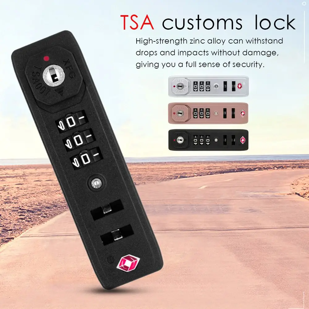 TSA007 Customs Password Lock Multi-purpose 3-digit Combination Lock  For Travel Luggage Suitcase Anti-Theft Code Padlock