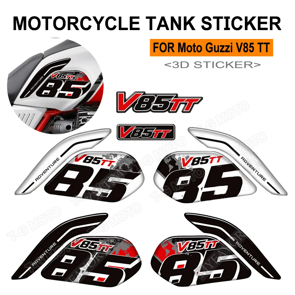 

For Moto Guzzi V85TT V85 TT Motorcycle Accessories 3D Gel Tank Pad Protector Stickers Paint Protection Decal Kit