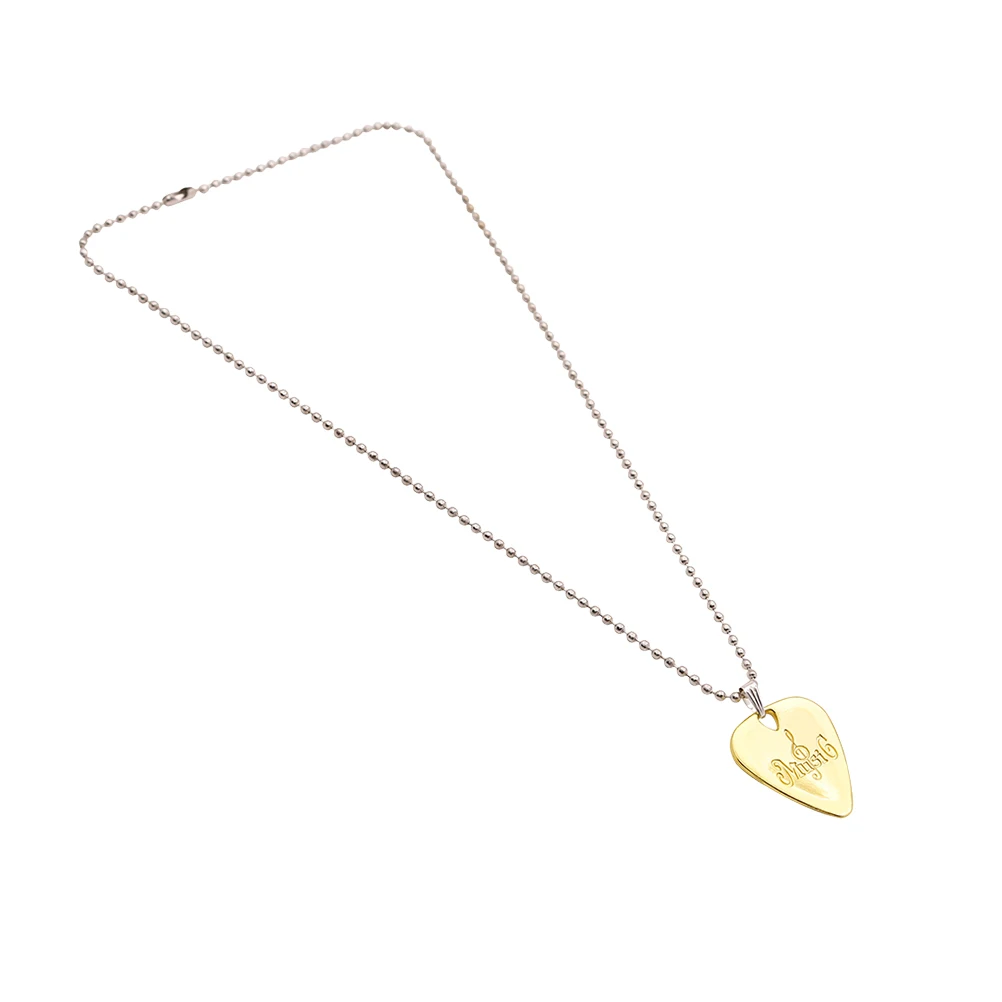 

1pc Zinc Alloy Guitar Pick Ultra-Thin Lightweight Durable Metal Plectrum For Guitar Ukulele Bass Banjo Accessories Gold Chain