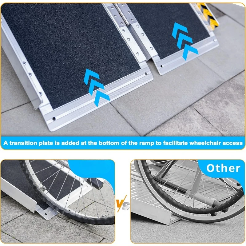 Portable Wheelchair Ramp 6FT, Non-Slip Aluminum Folding Handicap Ramp, Door Threshold Wheelchair Ramps for Home