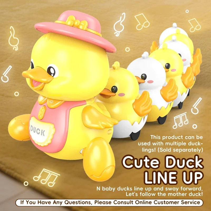 Brinquedos rastejantes aprendizagem precoce interativo rastejando luz noturna presentes para meninos meninas dança musical pato conjunto crianças