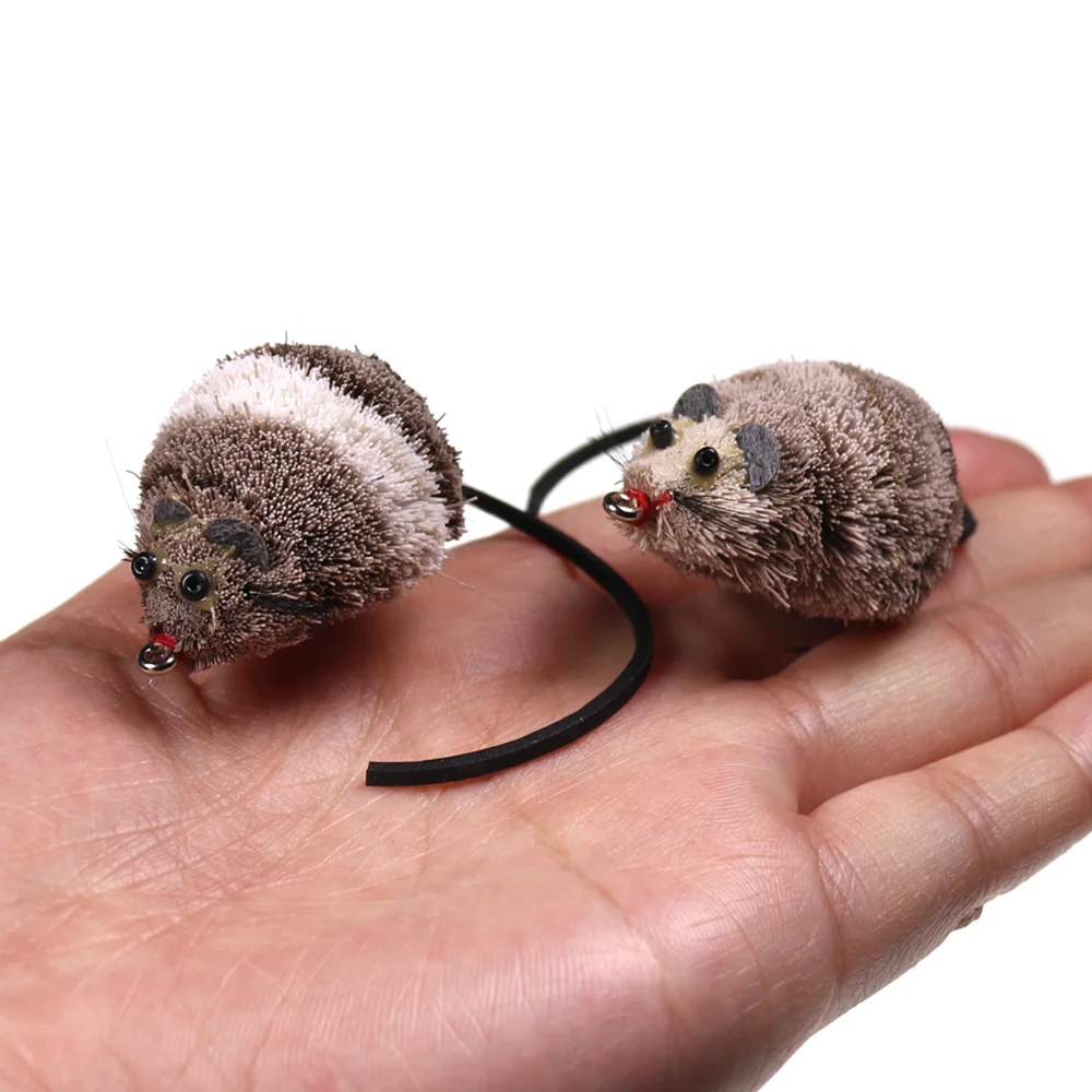 Deer Hair Mouse Fly Topwater Lure Poppers Artificial Rat Fish Bait Mouse Deerhair Bass Bug For Largemouth Pike Fishing Lure Bait
