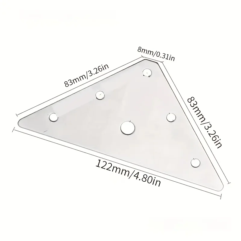 4 Triangle Codes 20 Screws  Stainless Steel Corner Code Triangle Connector Flat Angle Iron Fixed Lamination Furniture Har