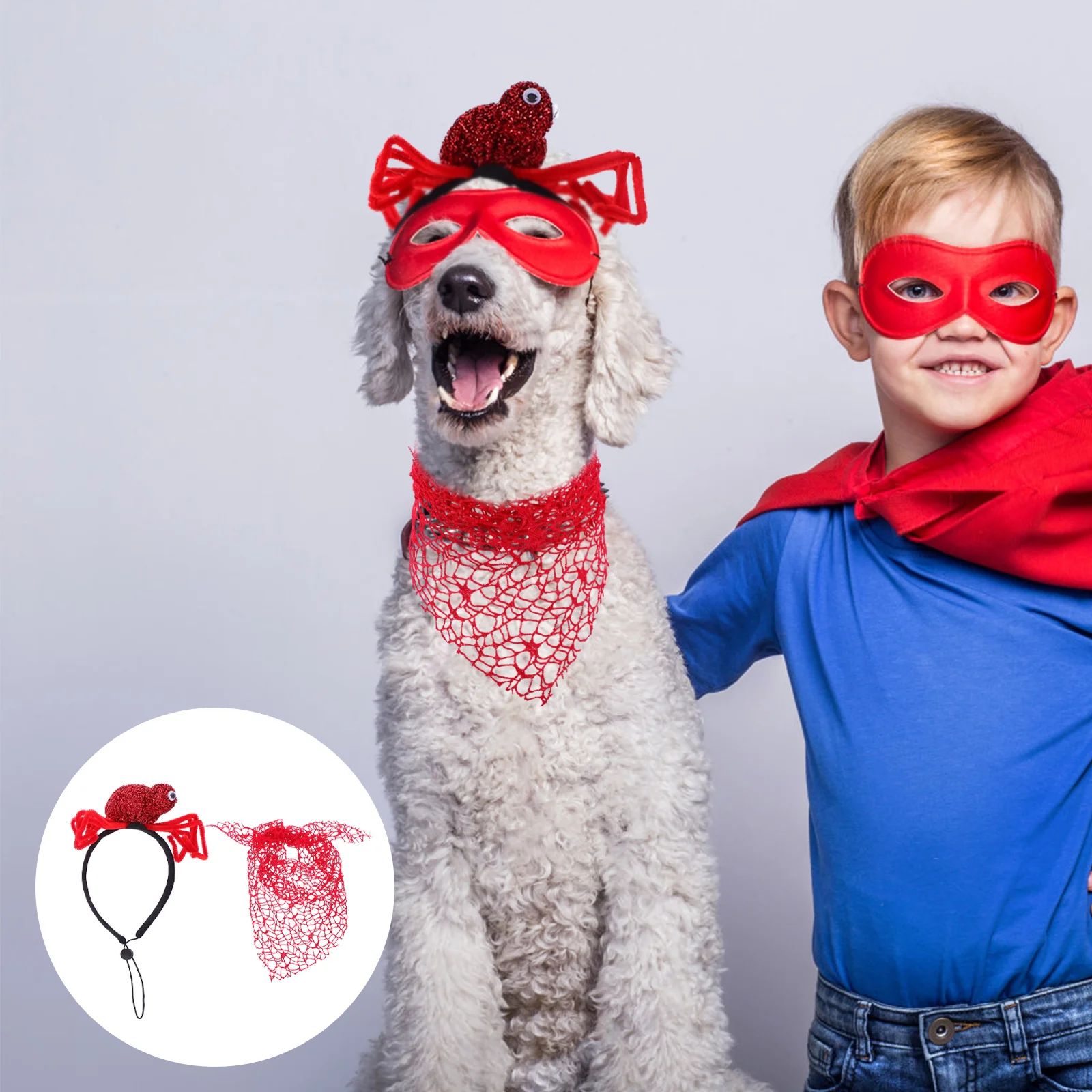 

2pcs Pet Bandana Headband For Dogs Halloween Spider Headdress Ghost-Themed Dog Costume Accessory Party Decoration Dog Spider