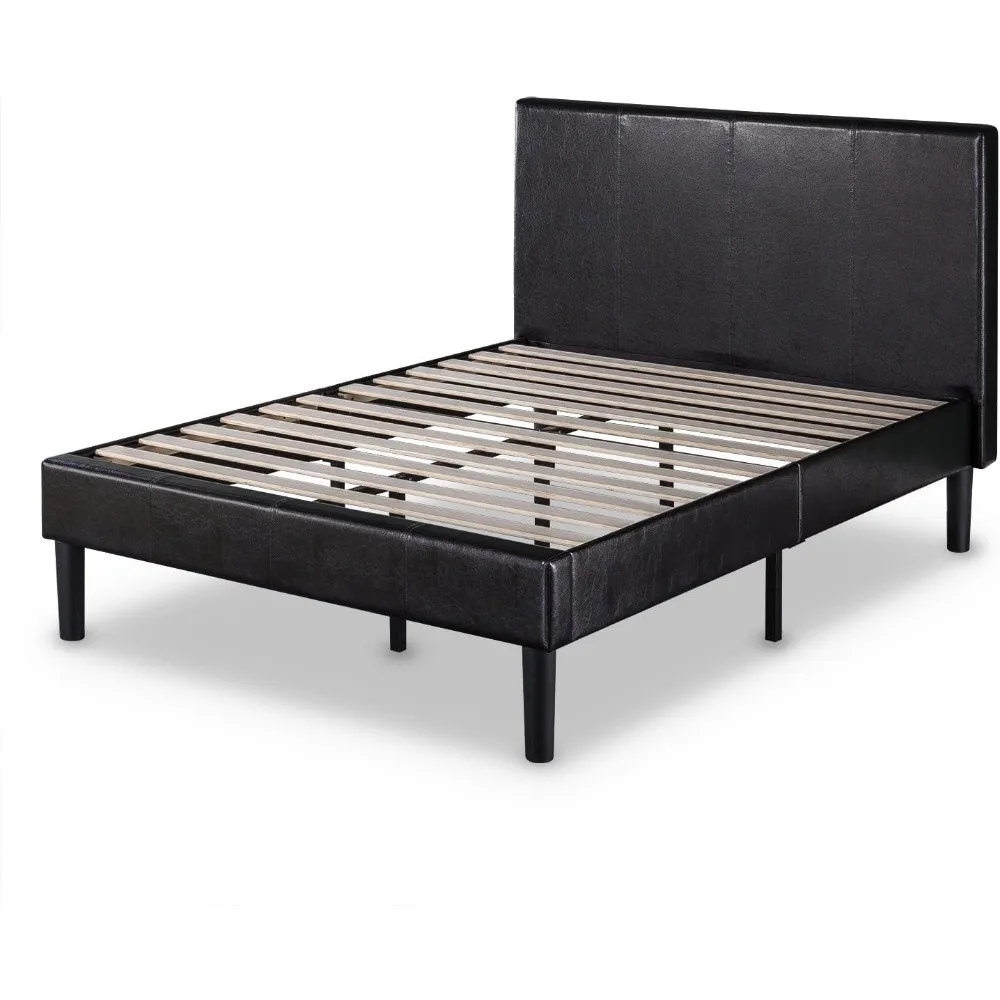 

Zinus Gerard Faux Leather Upholstered Platform Bed Frame / Mattress Foundation Wood Slat Support No Box Spring Needed