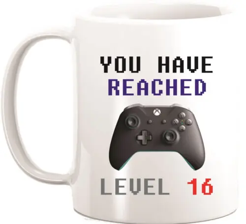 You have Reached Level 16 Mug Gamer Child Birthday Present Novelty Gift 11oz Mug