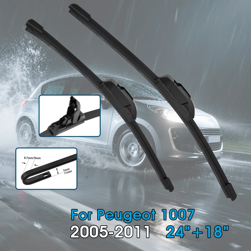 

Car Wiper Blades 24"+18" For Peugeot 1007 2005-2011 Windshield Windscreen Front Window Blades Car Accessories
