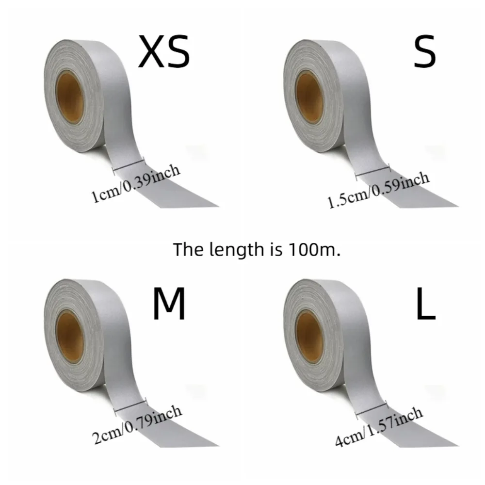 High Visibility Reflective Chemical Cloth Silver Non Self-adhesive Light Reflective Tape Polyester Fiber DIY