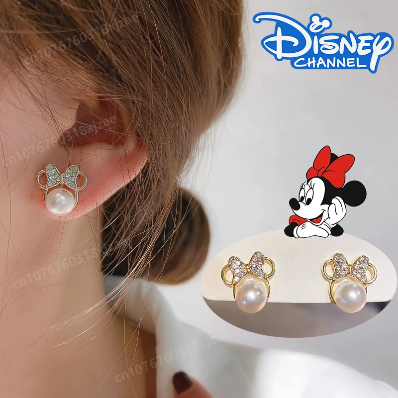 Disney Mickey Mouse Head Ear Stud Cartoon Figure Kawaii Silver Needle Earrings Niche Design Accessories Decoration Birthday Gift