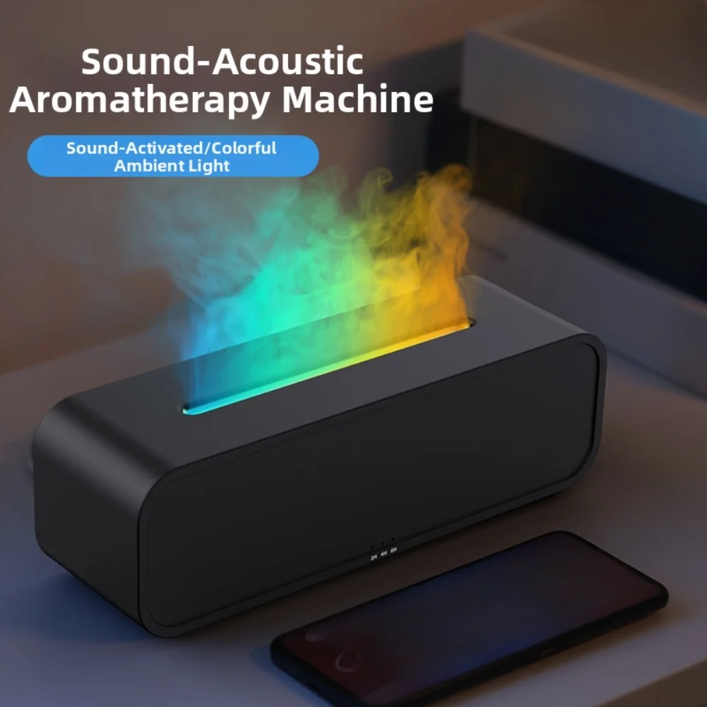 

Sound Activated Aroma Diffuser with Realistic Flame Lighting and Seven Color LED for Long Lasting Use 250ml Tank