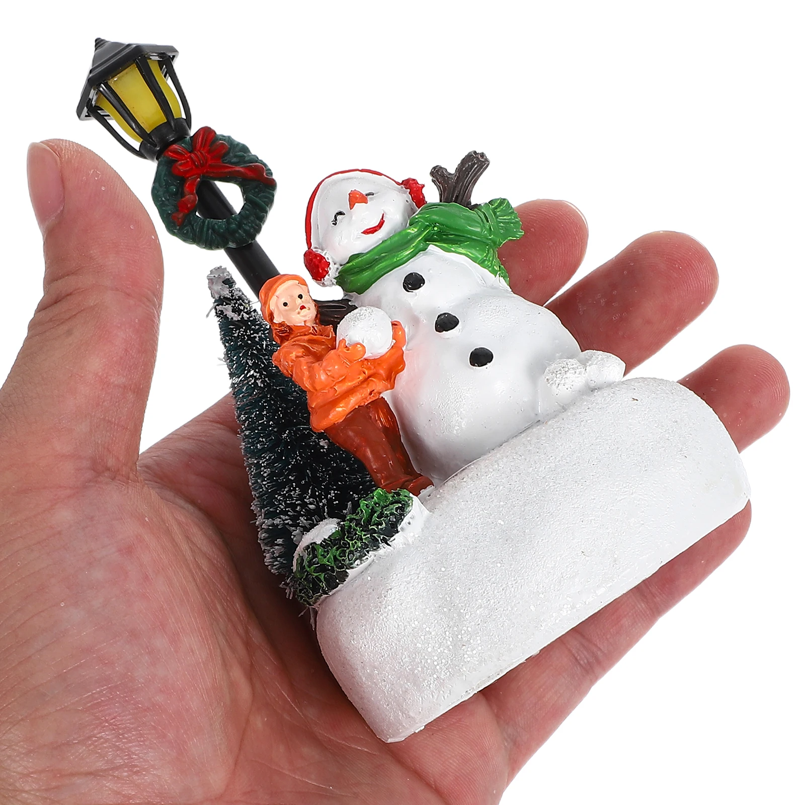 

Christmas Ornaments Streetlights Decoration Tabletop Lighting LED Santa Claus Lamp Post Statue