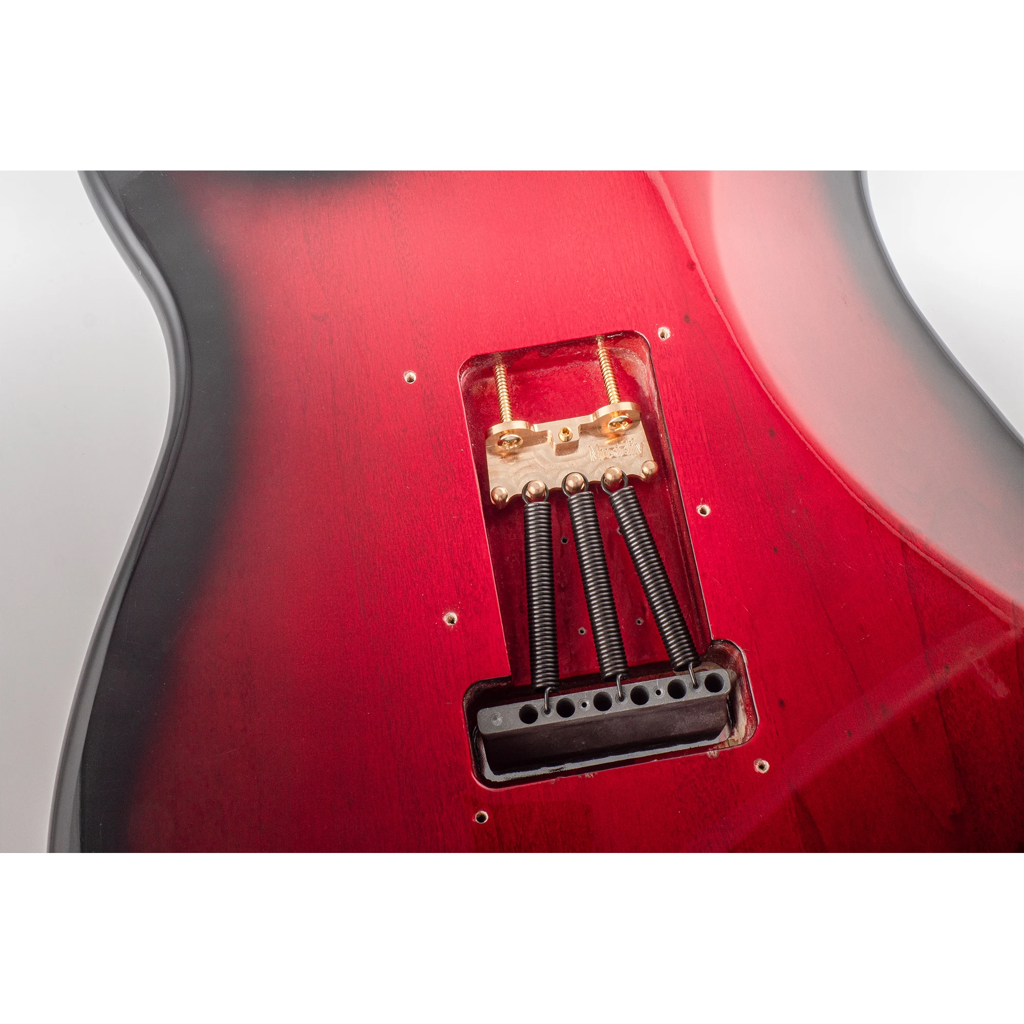 Musiclily-garra trémolo de latón ultra resistente para guitarra eléctrica, puente trémolo, color original