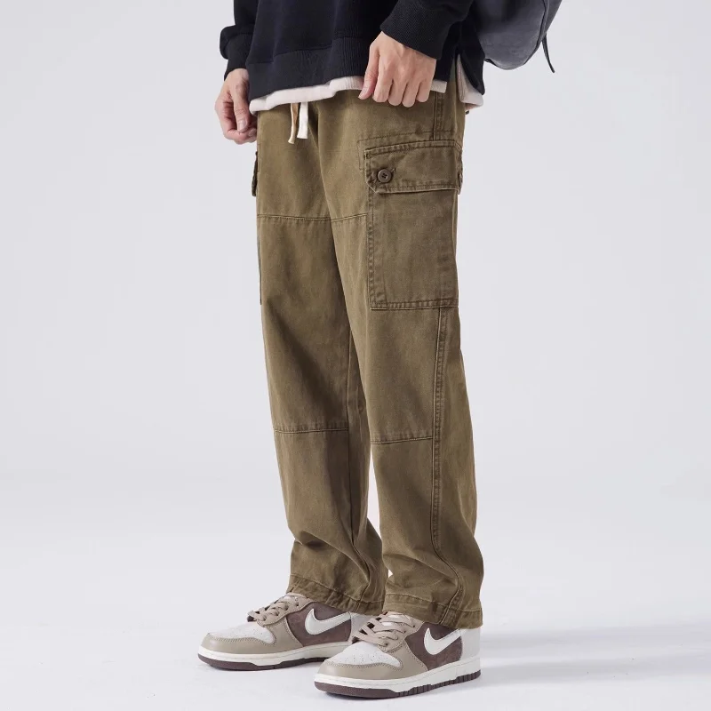

Fashion Brand Straight Work Pants Men's Youth Trendy Versatile Casual Trousers Retro